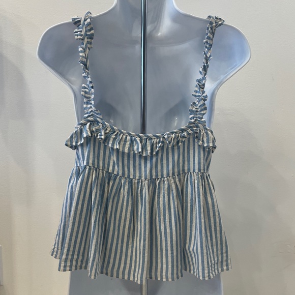 Zara TRF Blue White Striped Tank Top - Picture 2 of 3